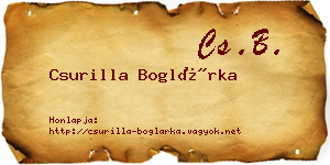 Csurilla Boglárka névjegykártya
